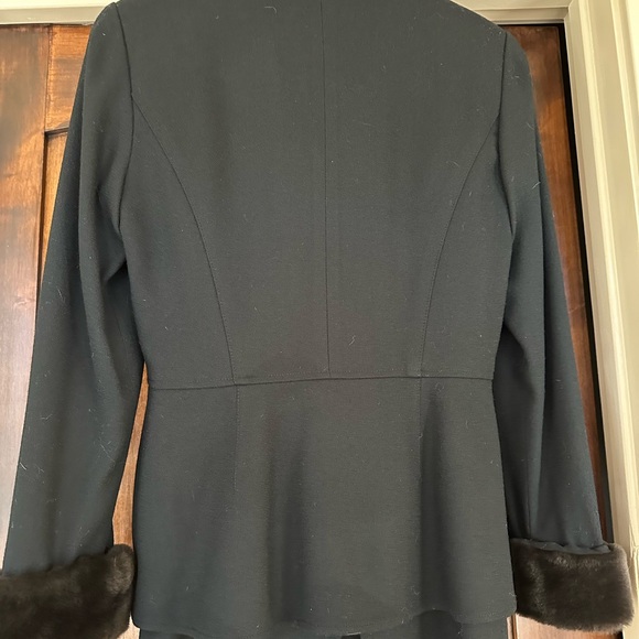 Vintage Novello- Bloom Black Fur Trim Suit - Picture 2 of 4